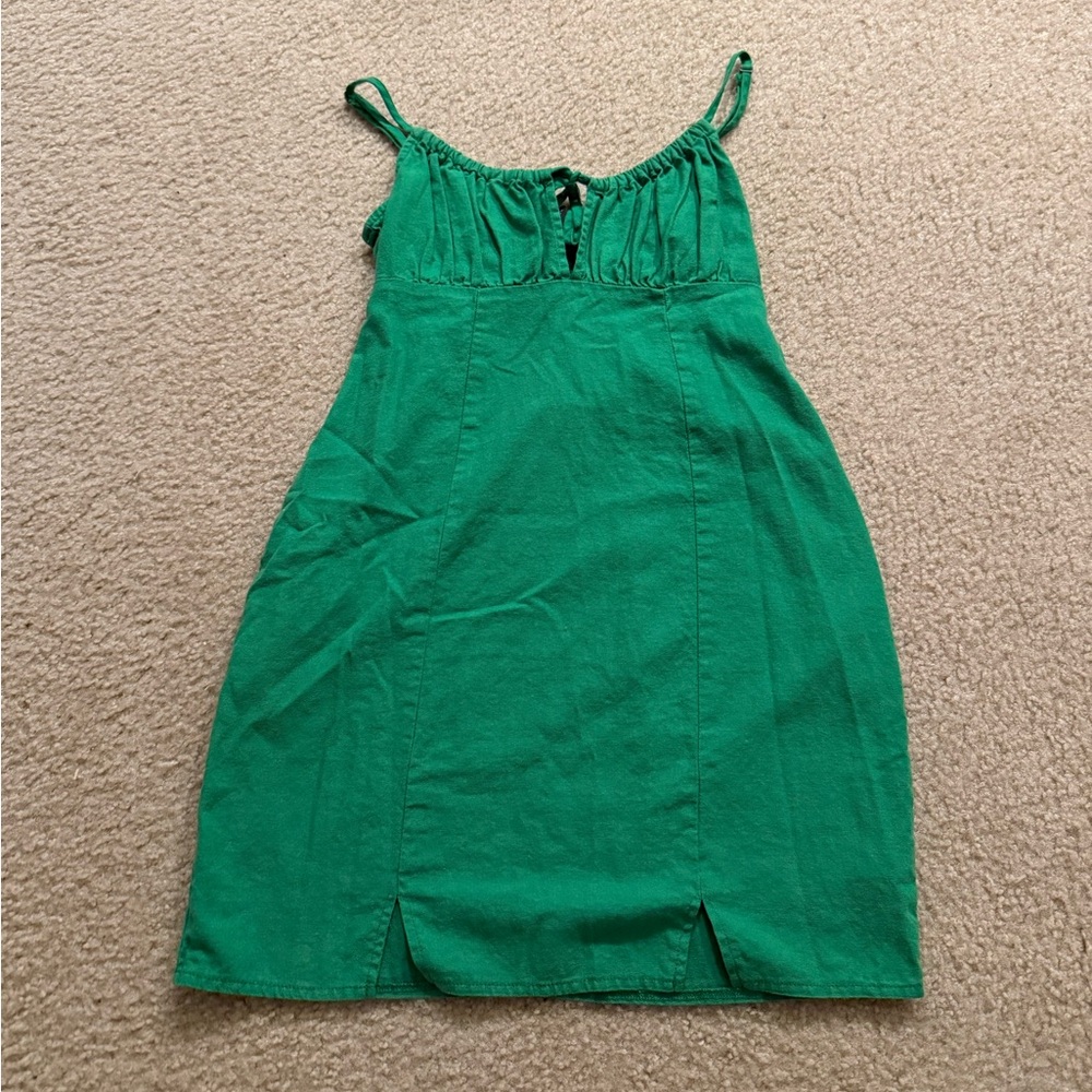 Wild Fable Vibrant Green Textured dress